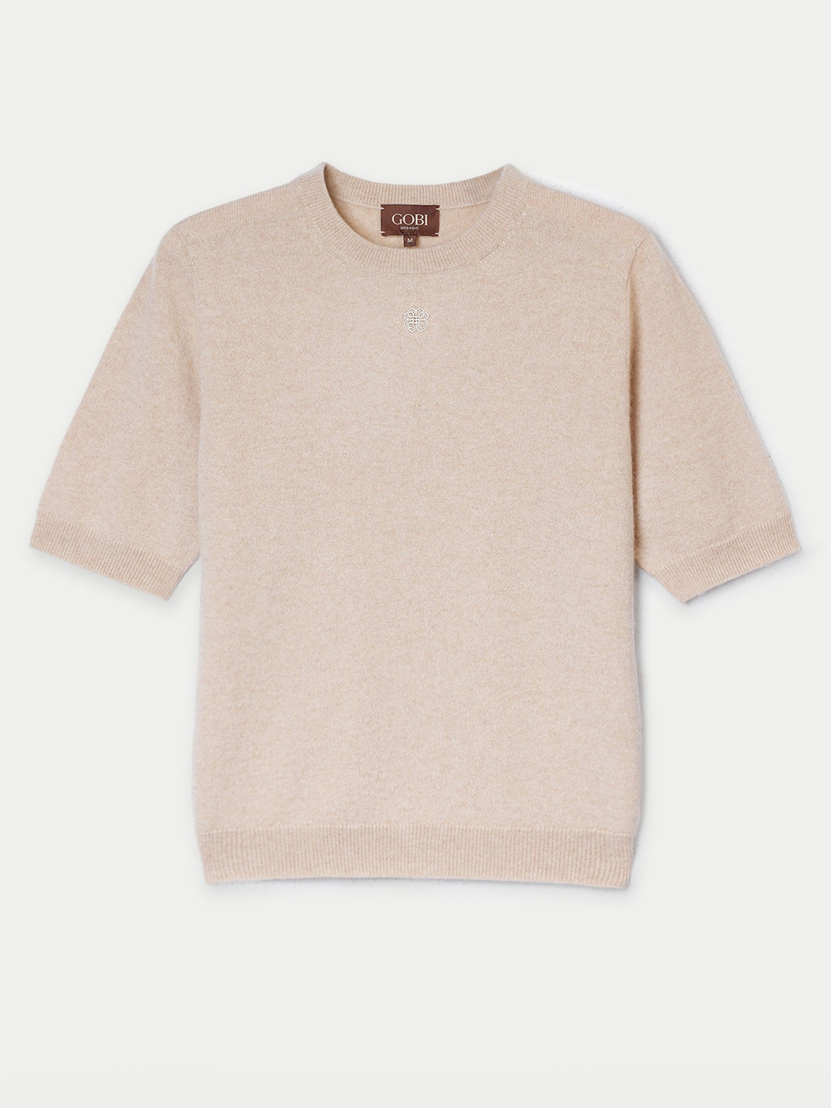 Women's Cashmere Elbow-sleeve Sweater — Beige
