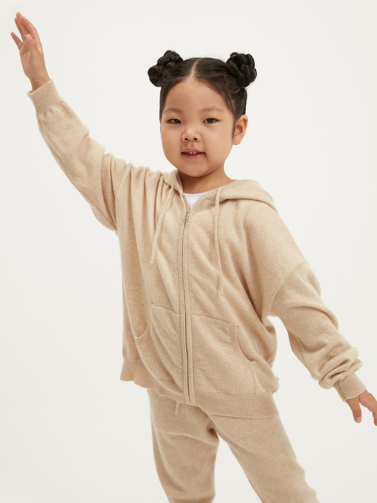 Natural Color Cashmere Knit Baby Pants — Beige