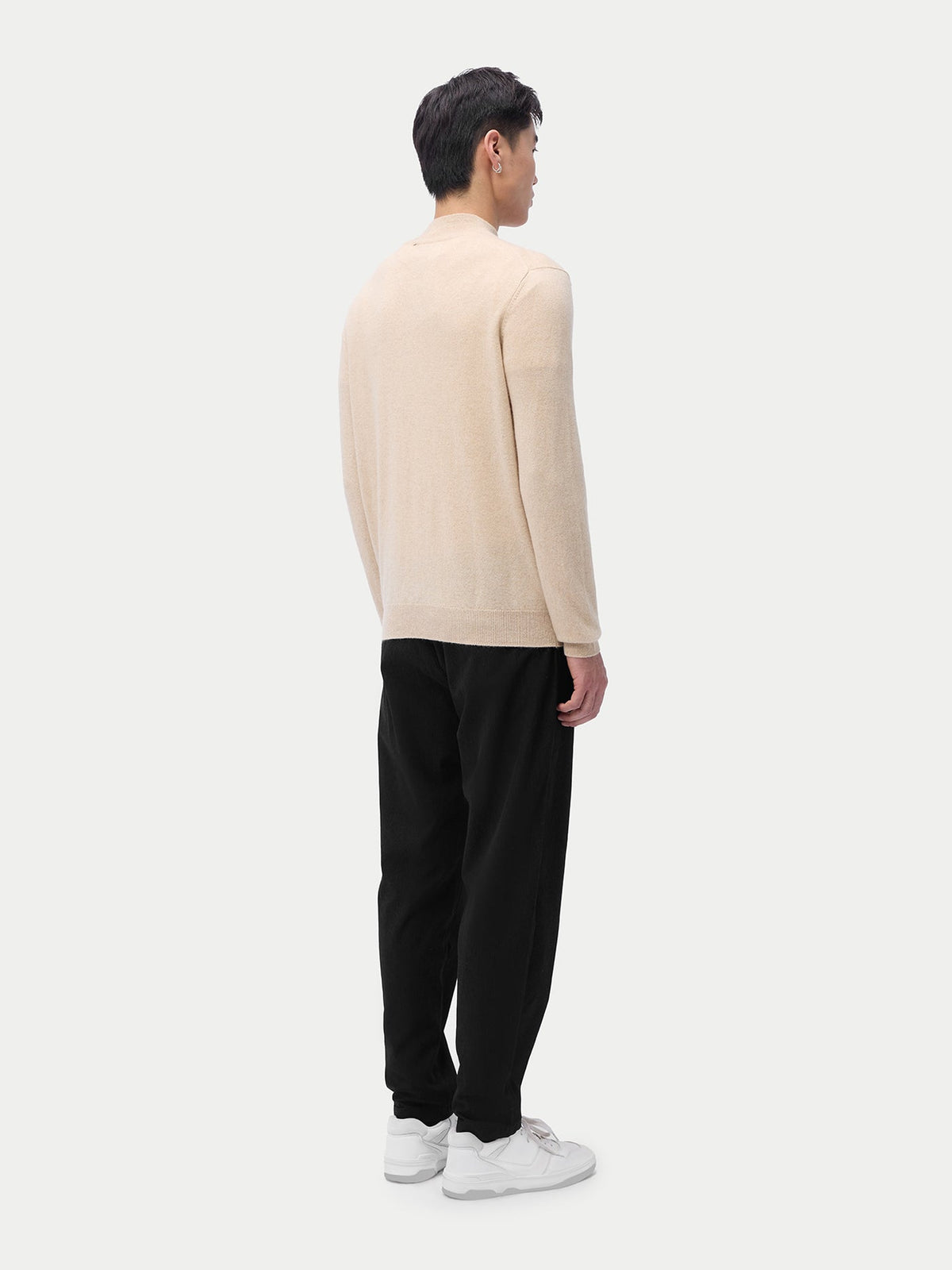 Essential Organic Mock Neck Cashmere Sweater — Beige