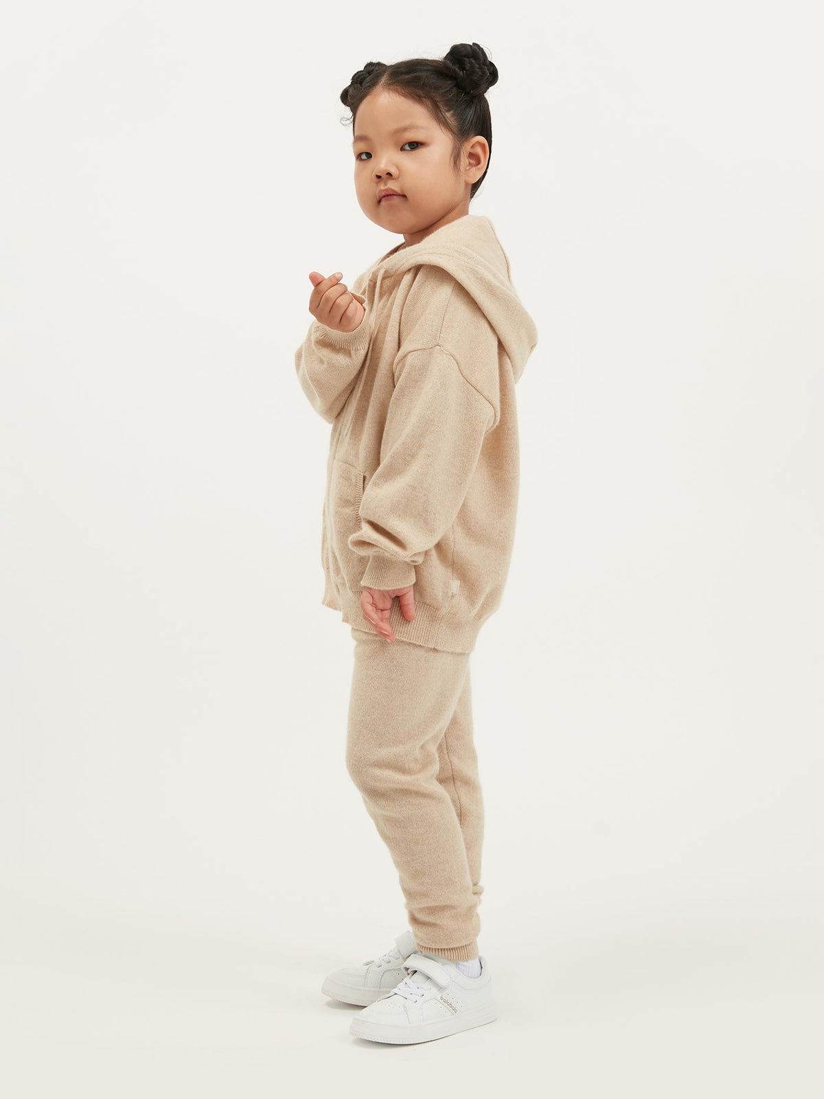 Natural Color Cashmere Knit Baby Pants — Beige