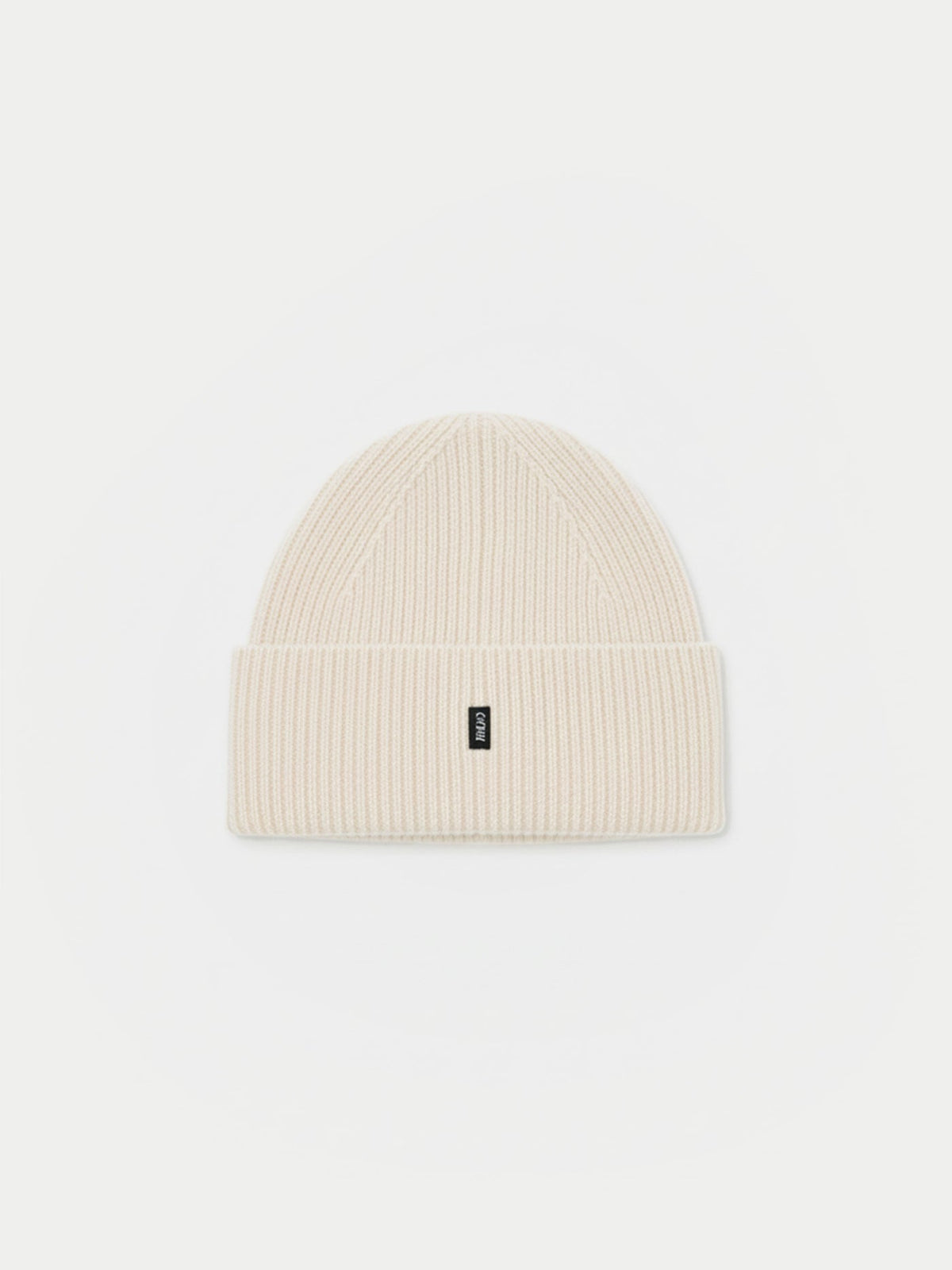 Ribbed Chunky Beanie — Beige