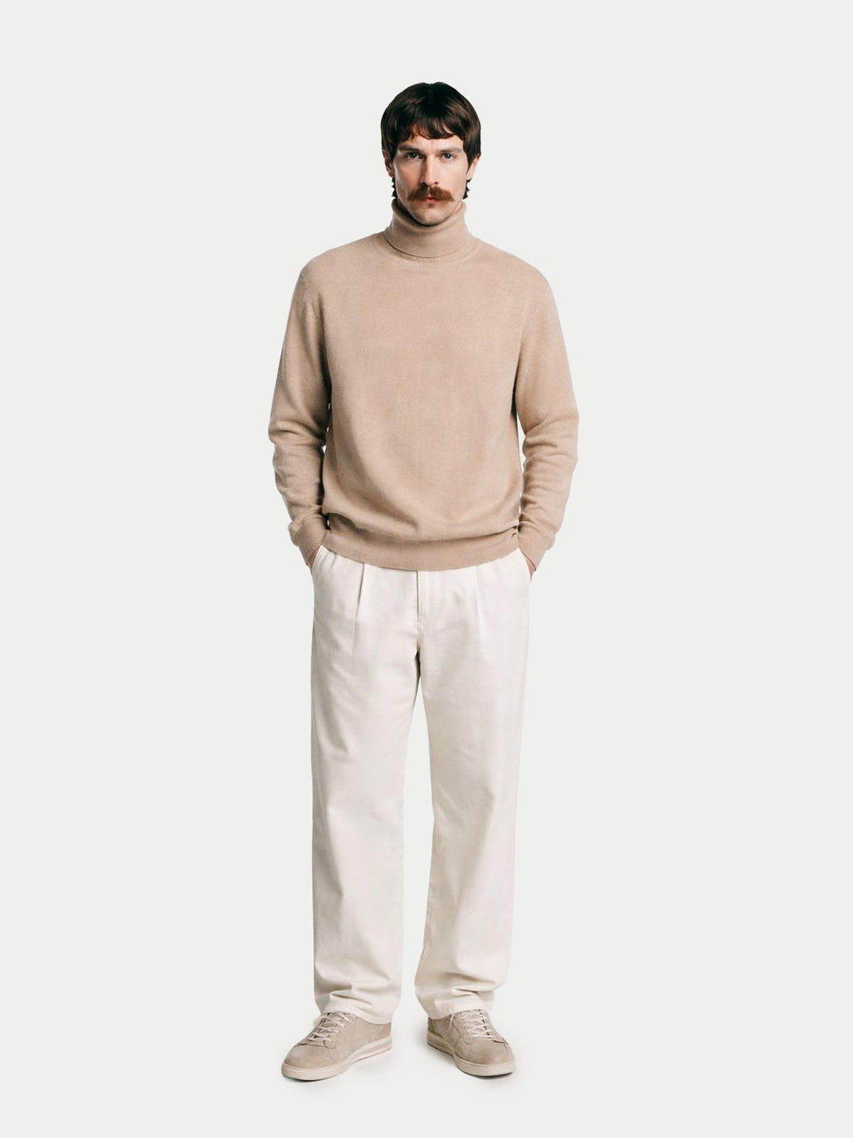 Timeless Turtleneck Cashmere Sweater — Beige