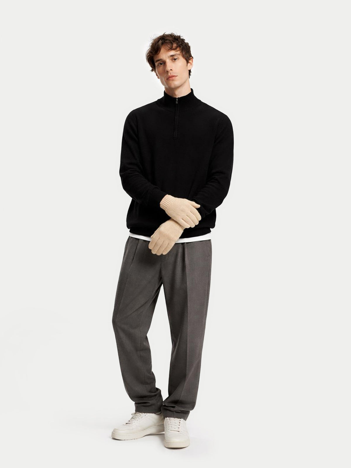 Essential Knit Cashmere Gloves — Beige