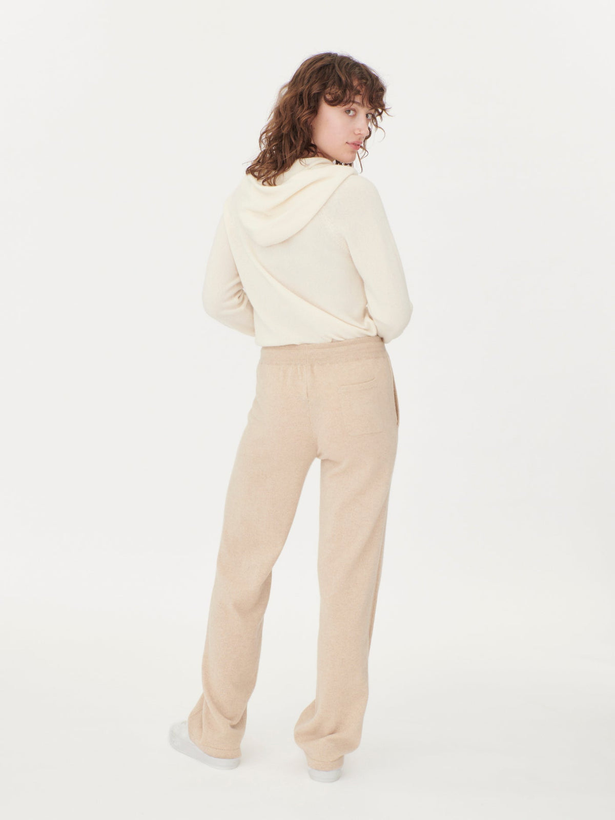 Cashmere Straight Leg Jogger — Beige