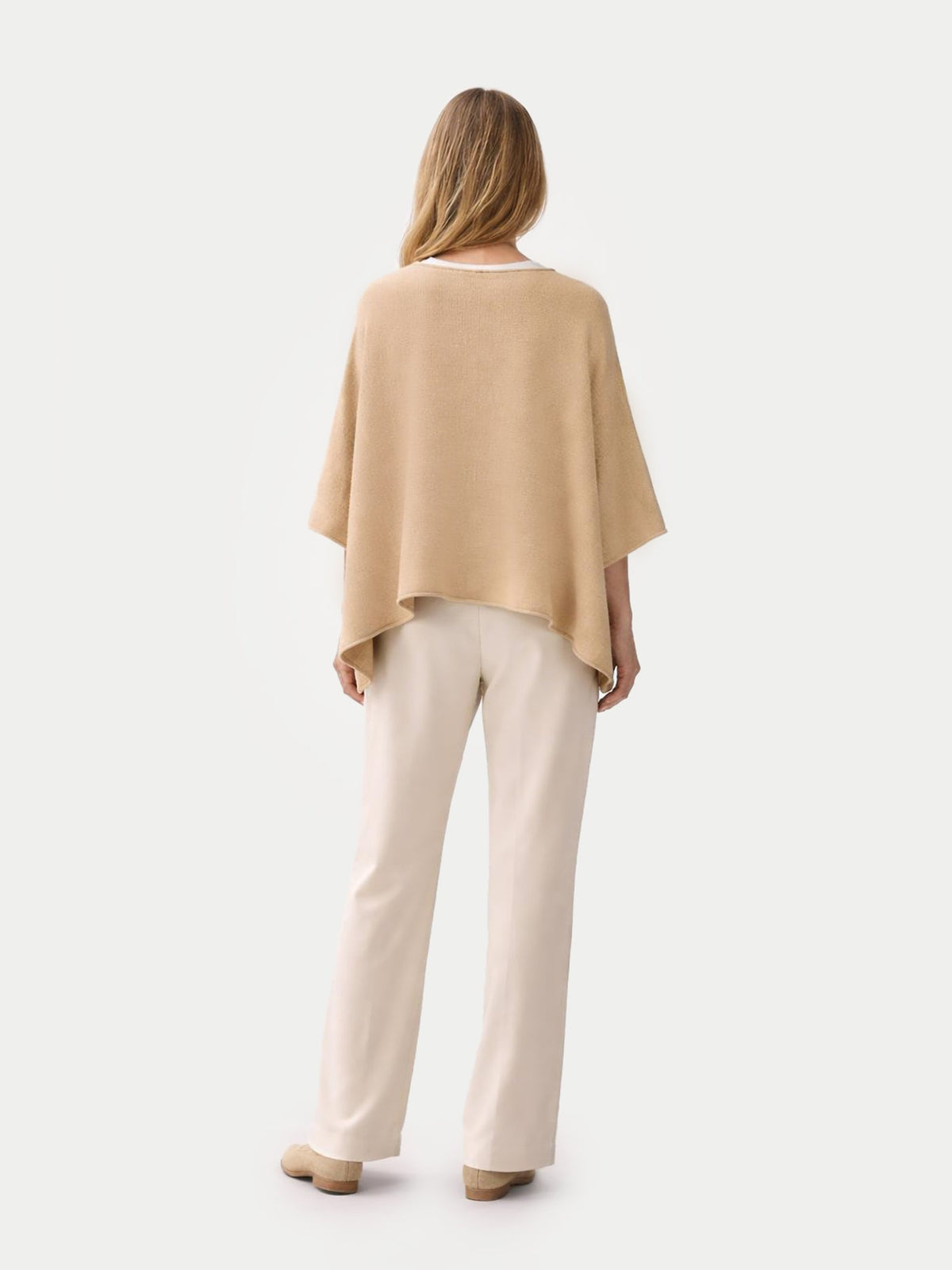 Timeless Knitted Poncho — Beige