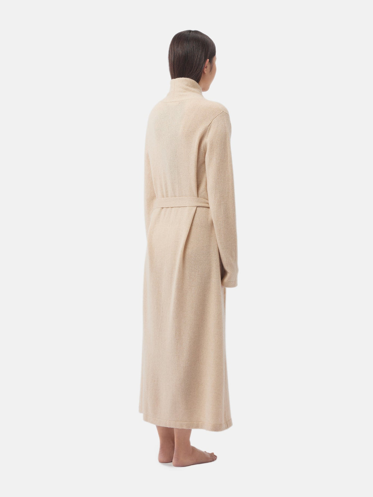 Natural Color Long Cashmere Robe — Beige