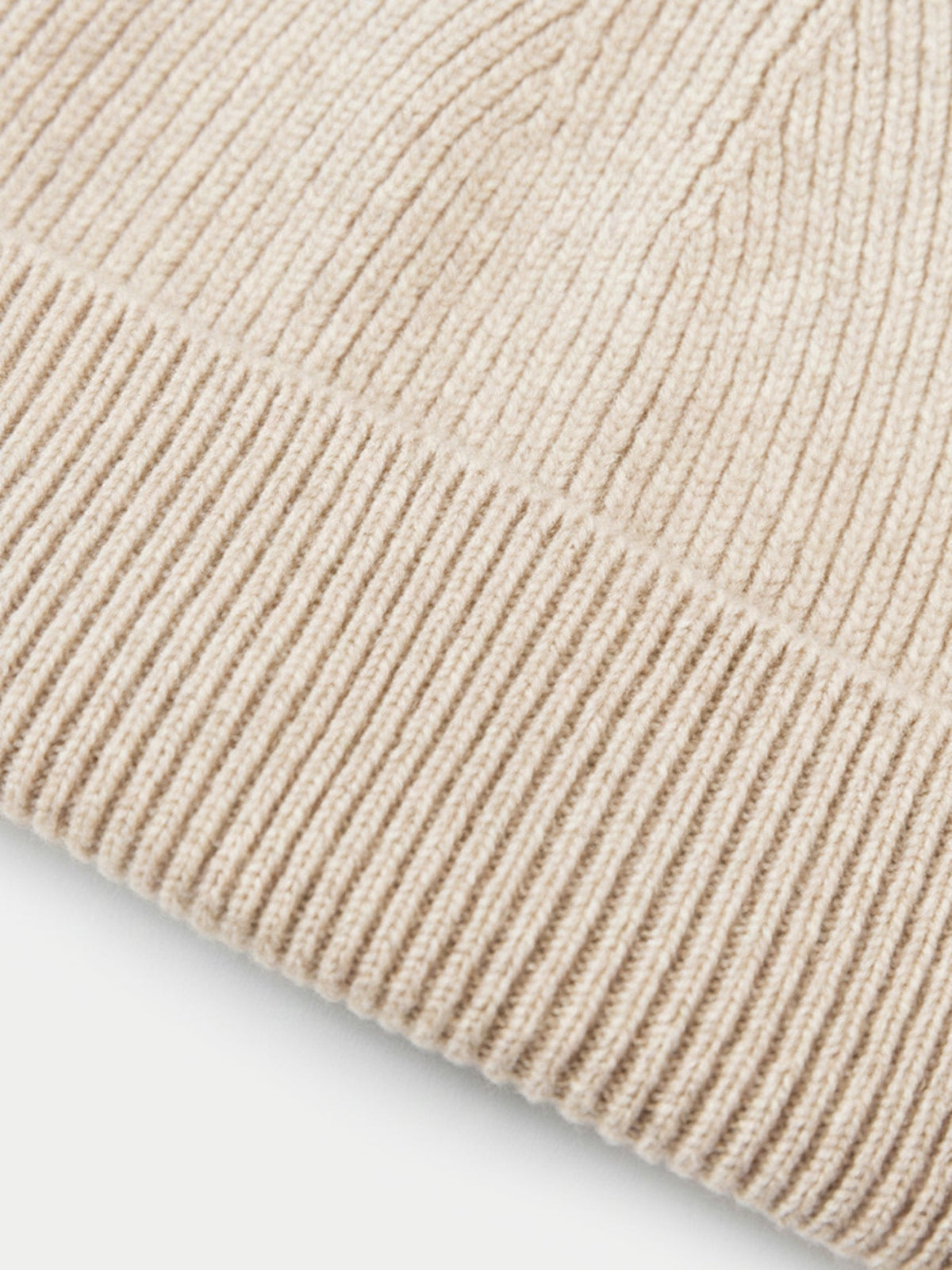 Ribbed Chunky Beanie — Beige