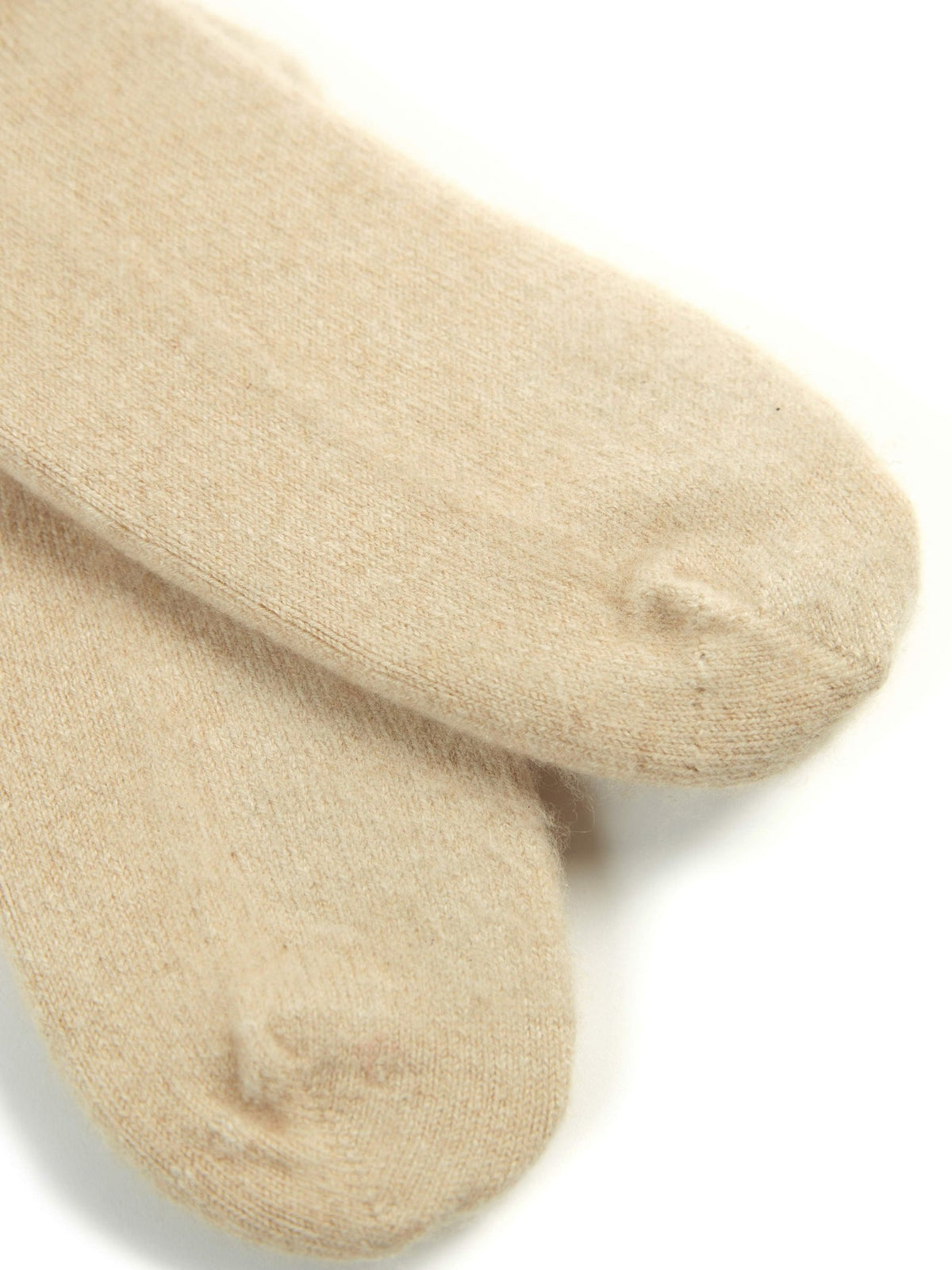 Unisex Cashmere Rib Knit Bed Socks — Beige