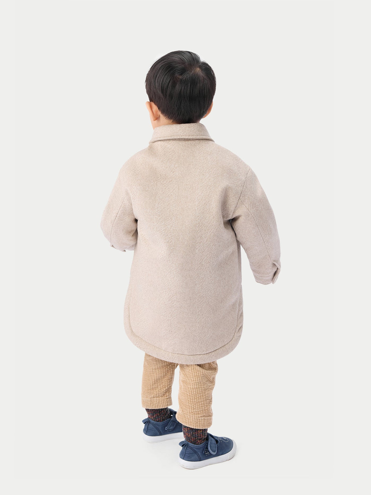 Natural Color Kids Cashmere Sewn Jacket — Beige