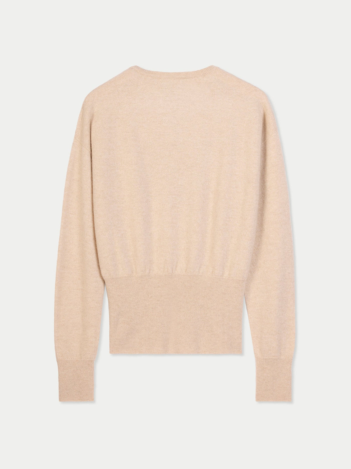 Cashmere Cinched-waist Sweater — Beige