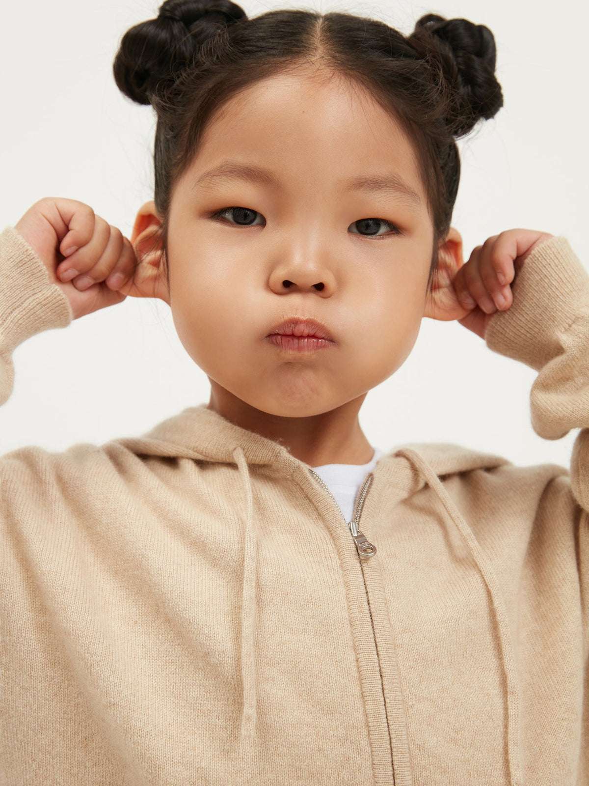 Natural Color Cashmere Knit Baby Pants — Beige