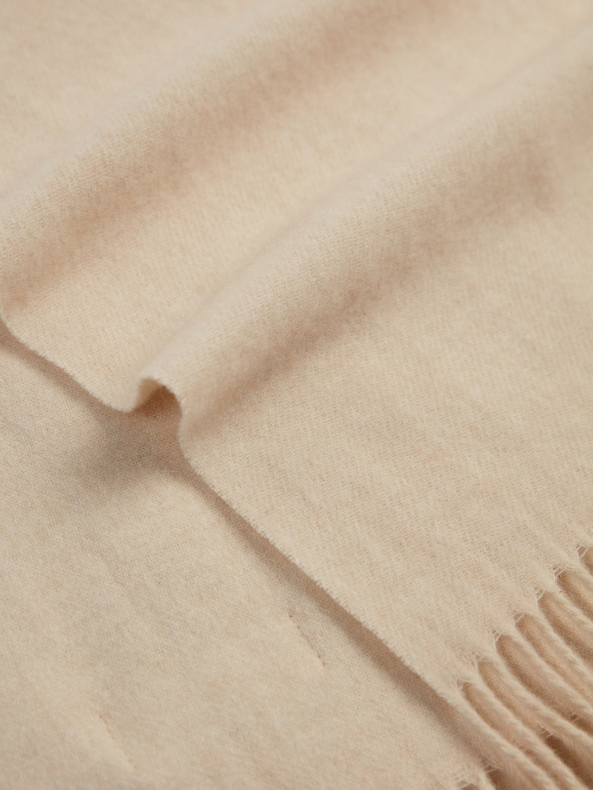 Cashmere Fringed Scarf — Beige