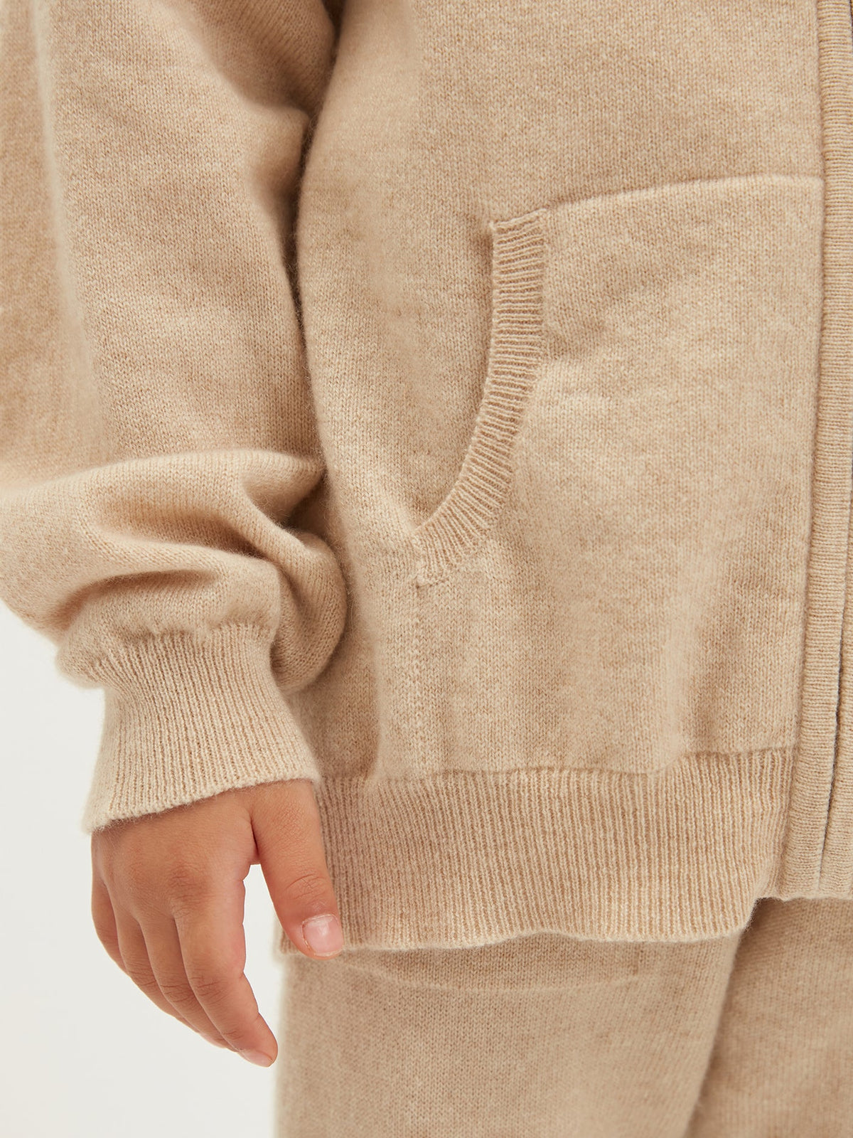 Natural Color Cashmere Knit Baby Pants — Beige