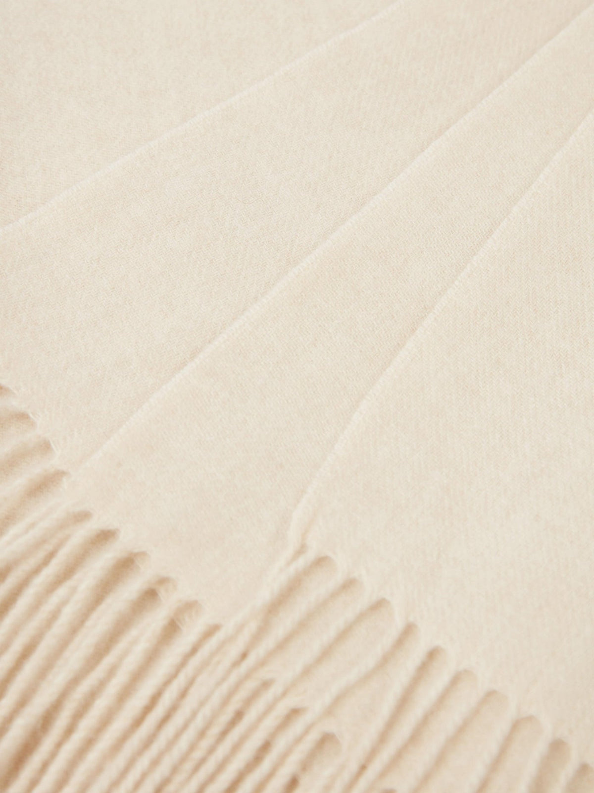 Wide Fringe Scarf — Beige
