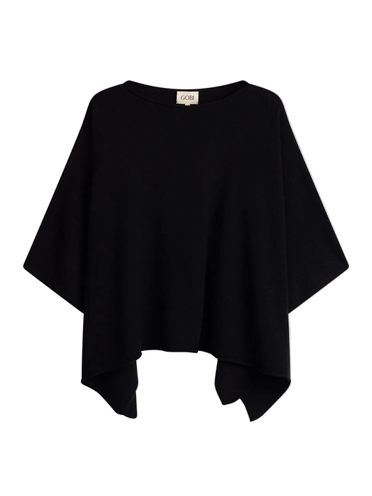 Timeless Knitted Poncho — Black