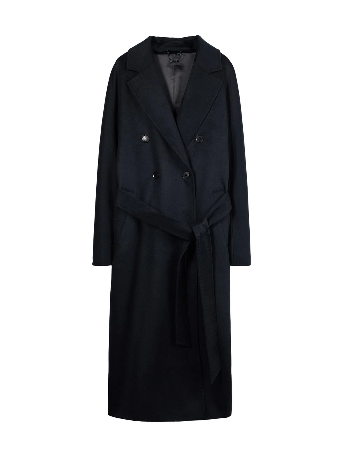 Women's Double-breasted Cashmere Coat — Black