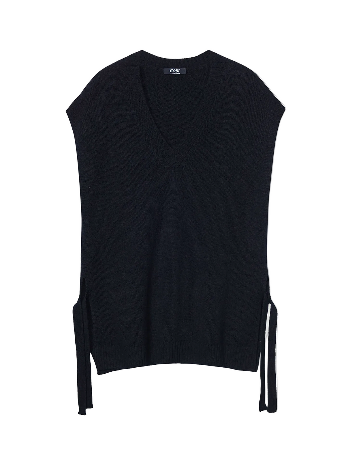 V-neck Cashmere Maternity Top — Black