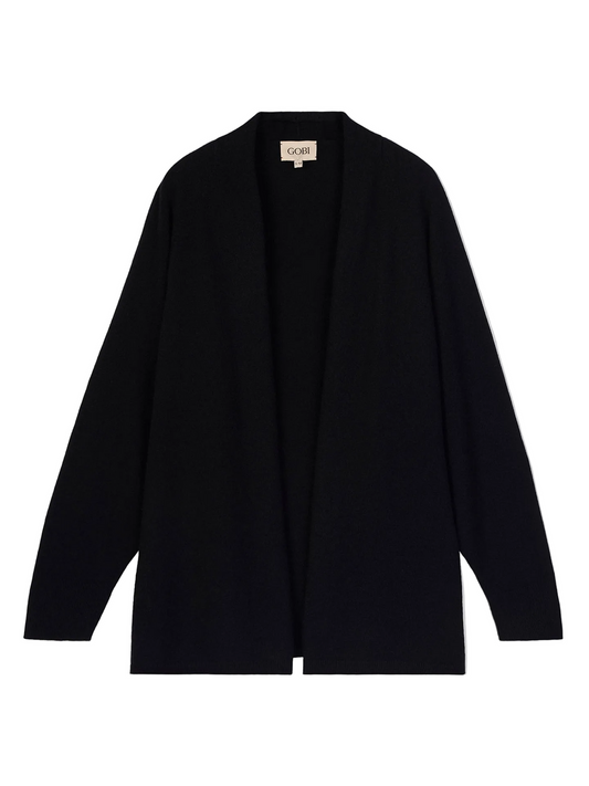 Cashmere Open-front Cardigan — Black