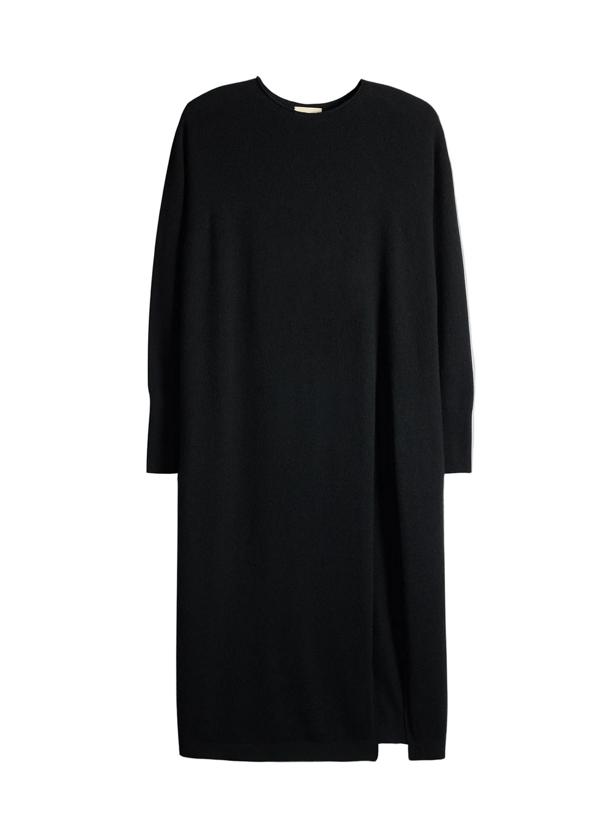 Cashmere Side-slit Maxi Dress — Black