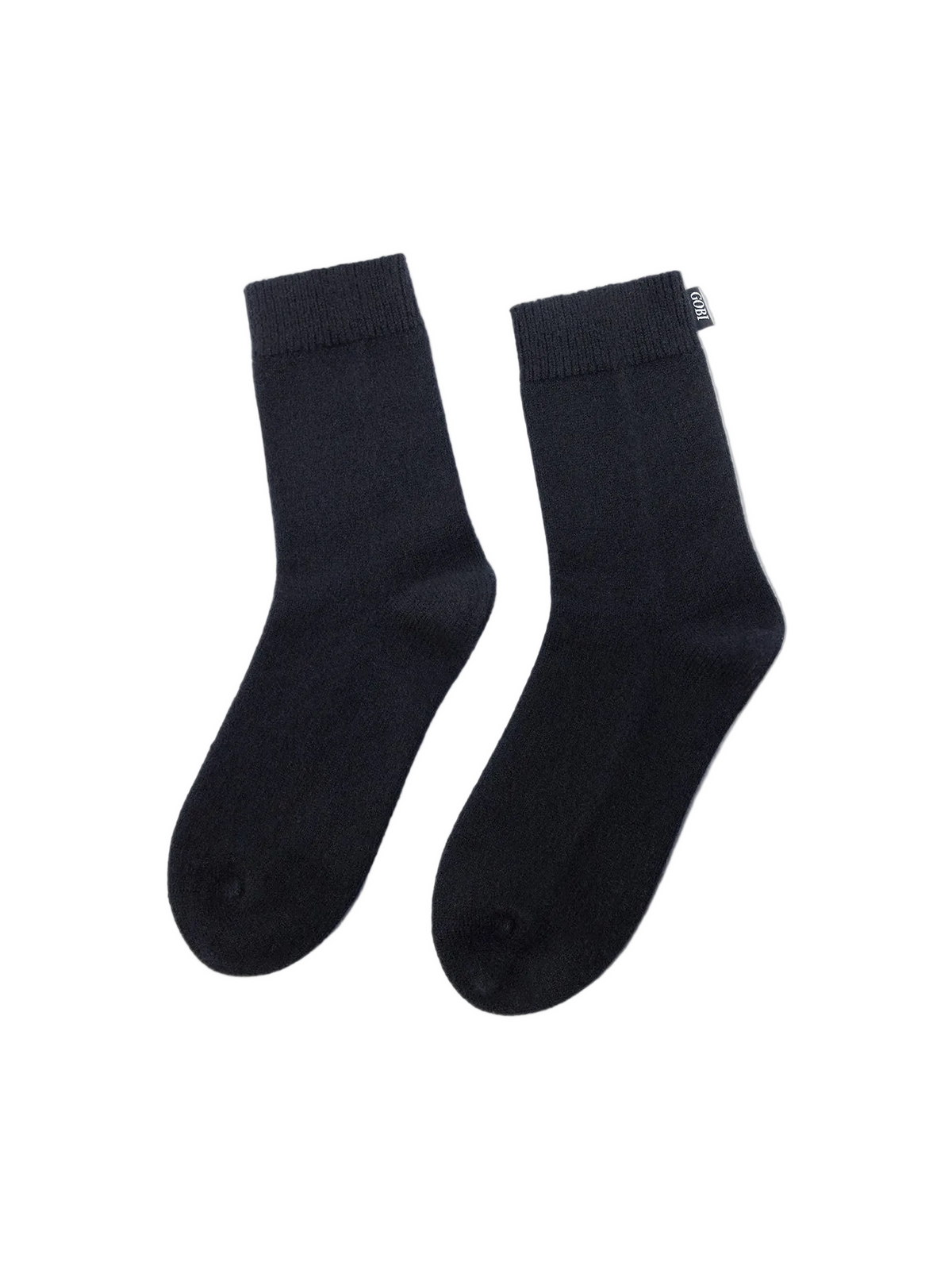 Unisex Cashmere Rib Knit Bed Socks — Black