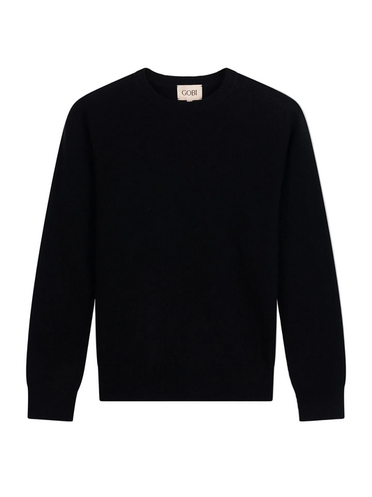 Timeless Cashmere Crewneck Sweater — Black
