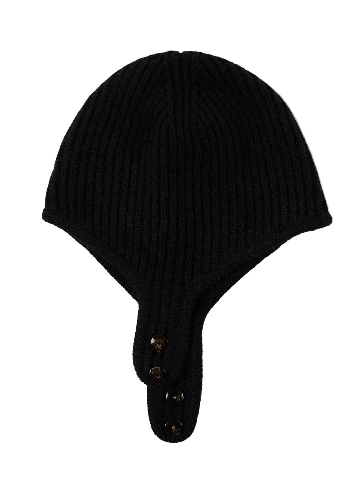 Knitted Aviator Cap — Black