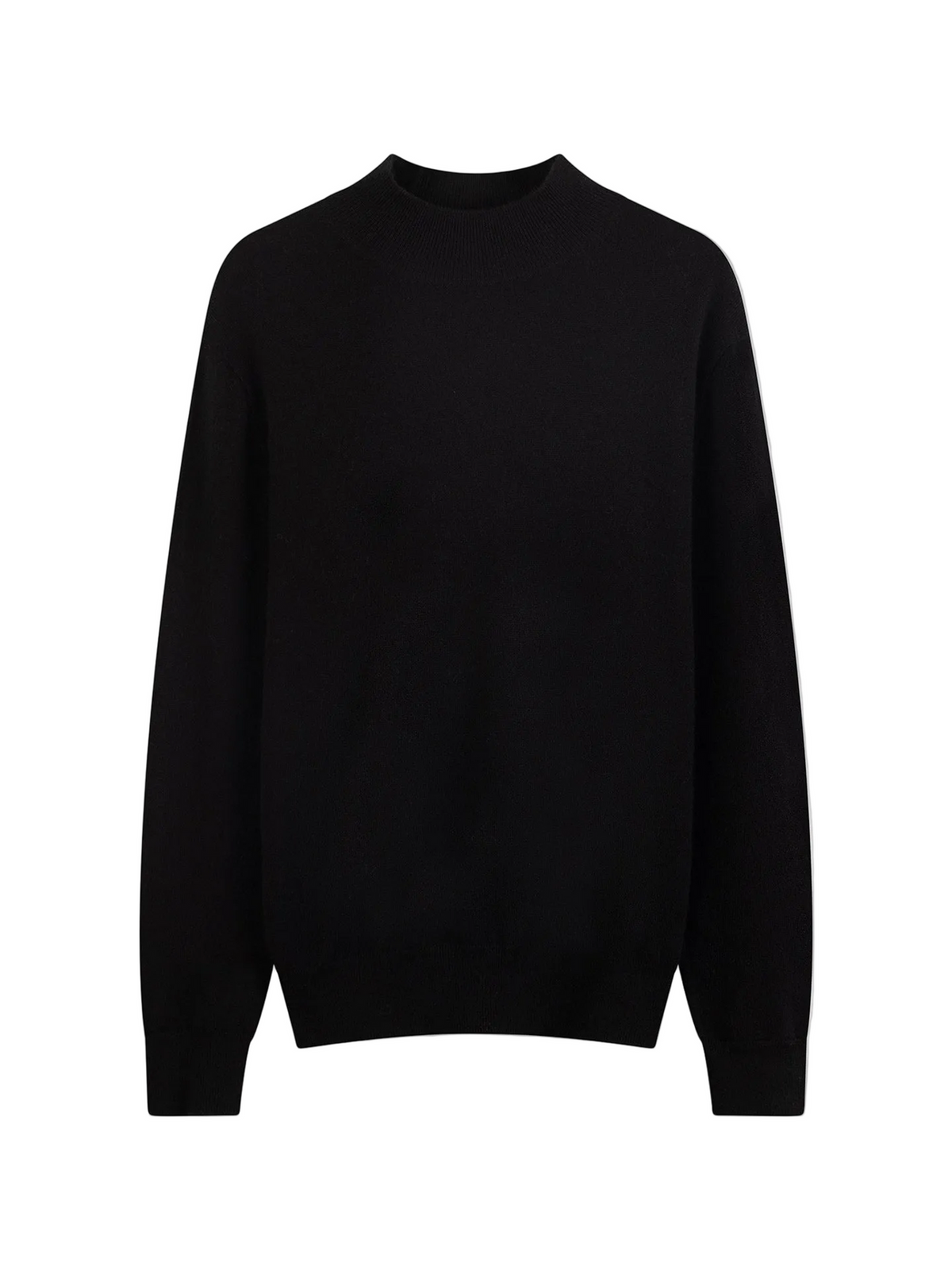 Timeless Mock Neck Cashmere Sweater — Black