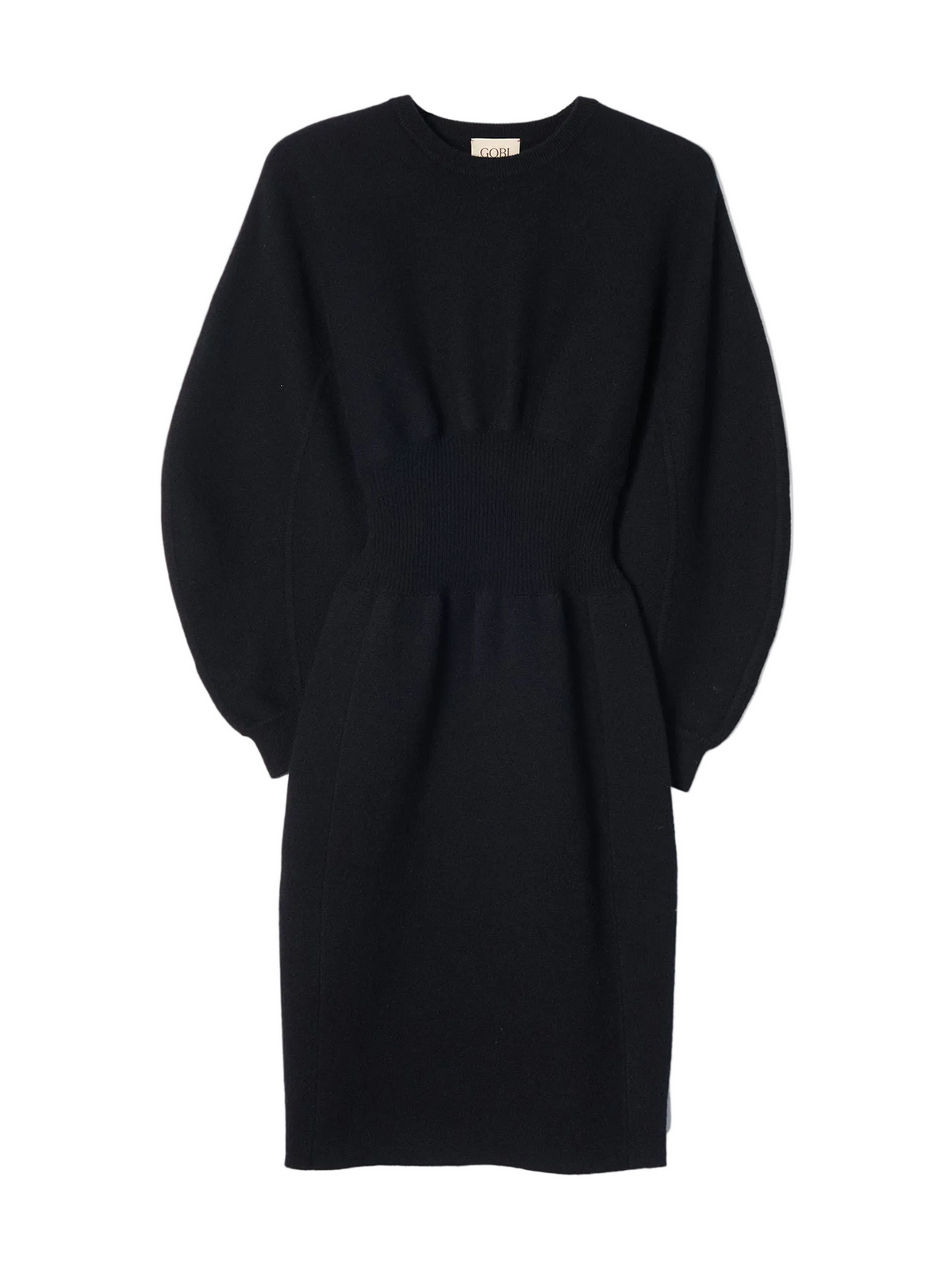 Cashmere Sculptural Dress — Black