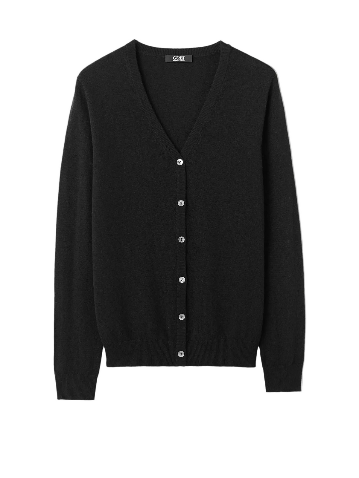 Essential Cashmere V-neck Cardigan — Black