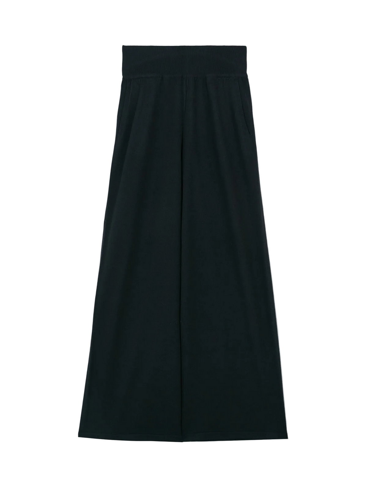 Wide-leg Cashmere Pants — Black