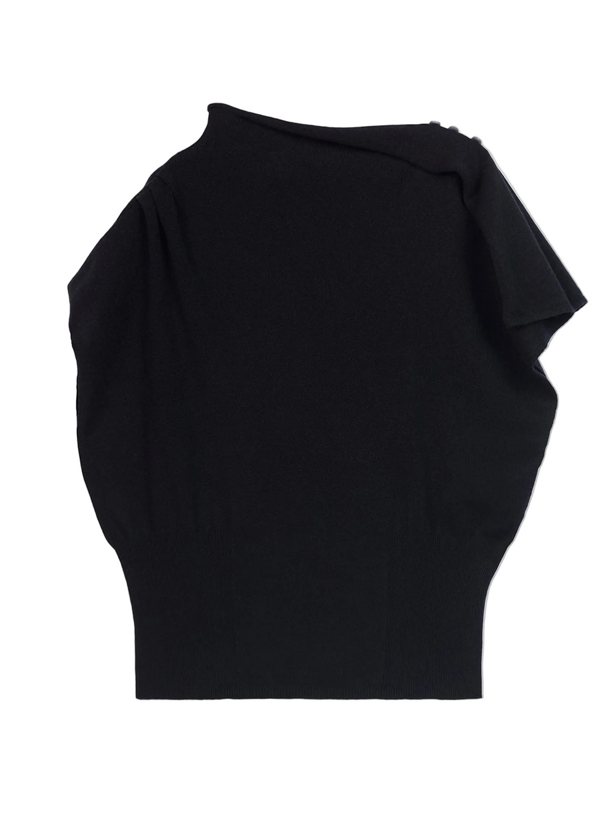 Cashmere Asymmetrical Top — Black