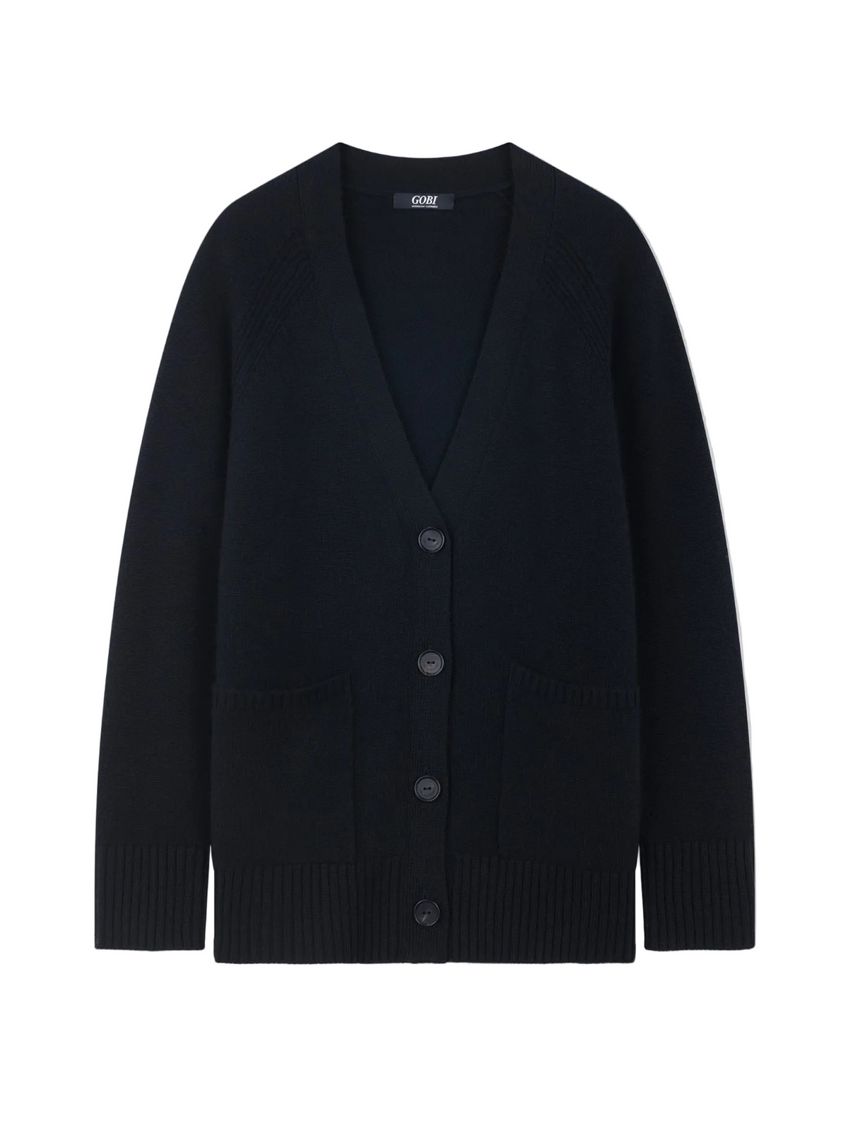 Relaxed-fit Cashmere Cardigan — Black