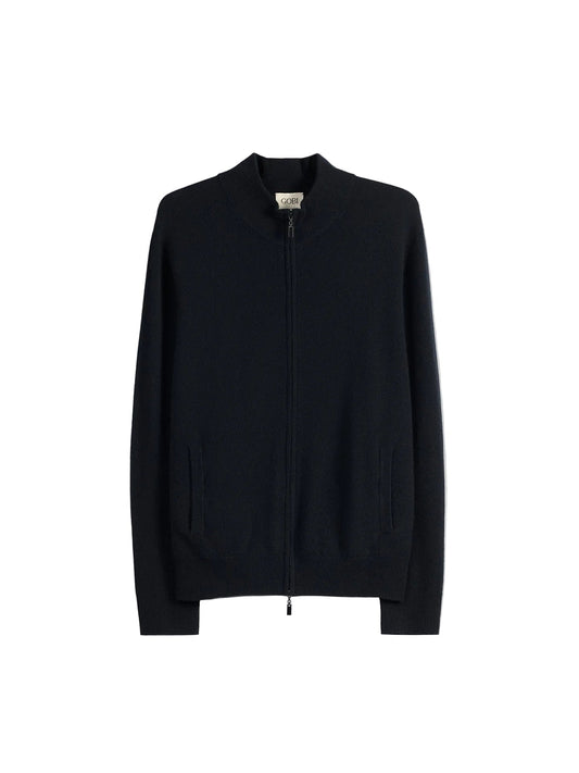 Timeless Cashmere Full-zip Cardigan — Black