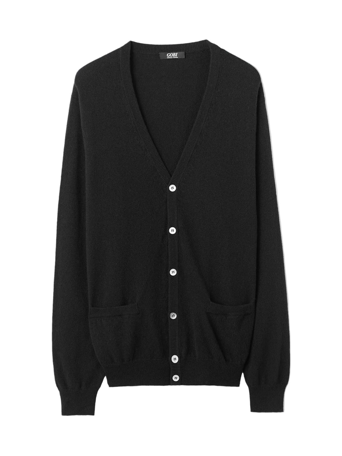 Essential Cashmere V-neck Cardigan — Black