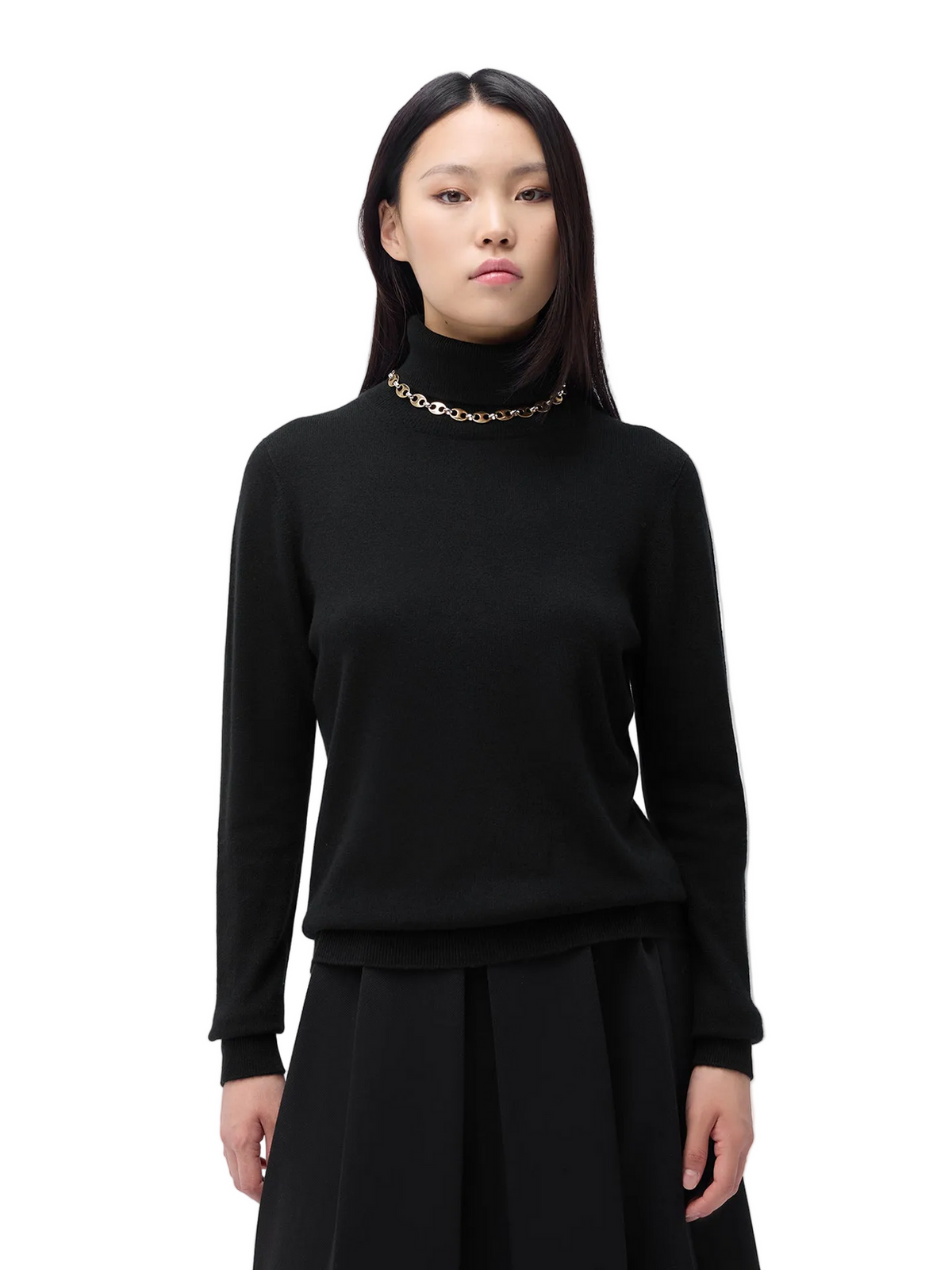 Essential Cashmere Turtleneck Sweater — Black