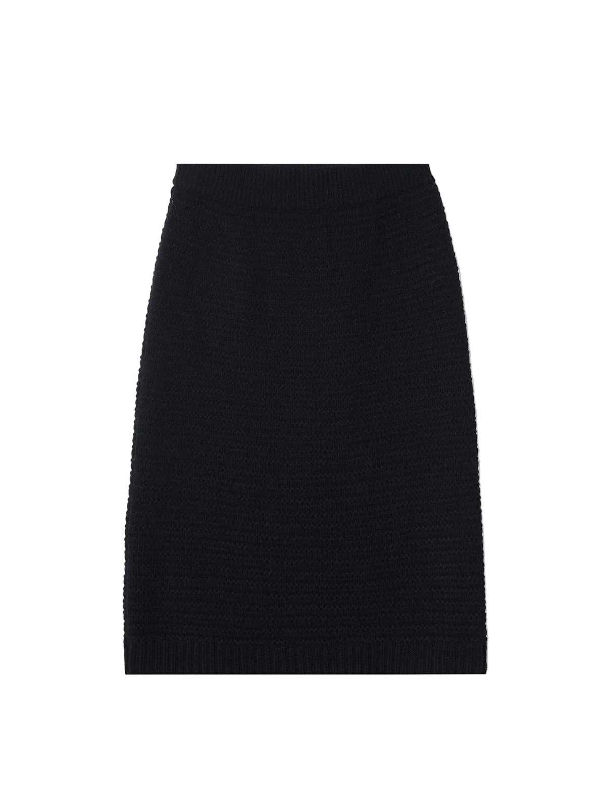 Natural Color Cashmere Sheath Skirt — Black