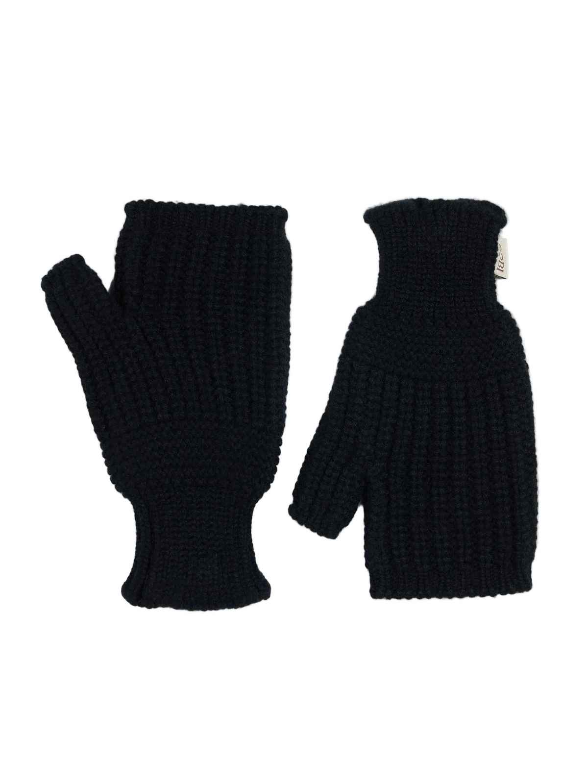 Rib-knit Cashmere Gloves — Black