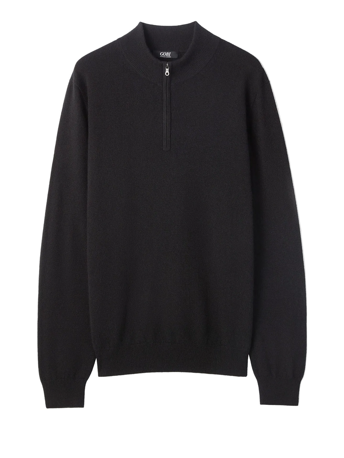 Essential Half-zip Cashmere Sweater — Black