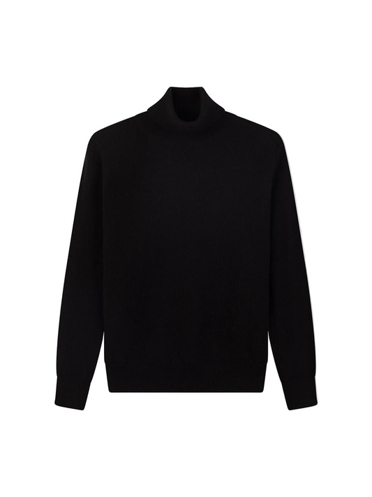Timeless Cashmere Turtleneck Sweater — Black