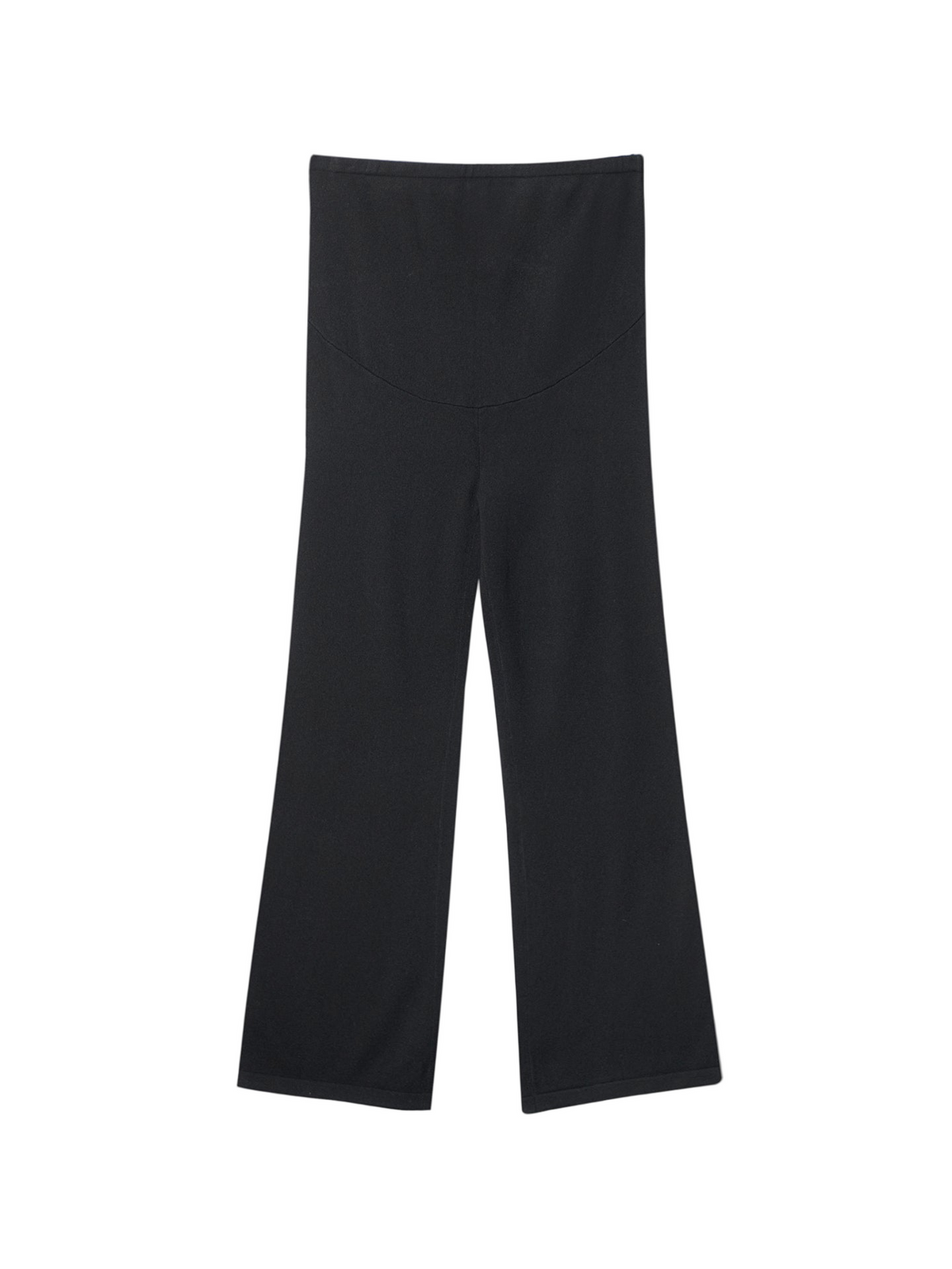 Wide-leg Knitted Maternity Cashmere Pants — Black