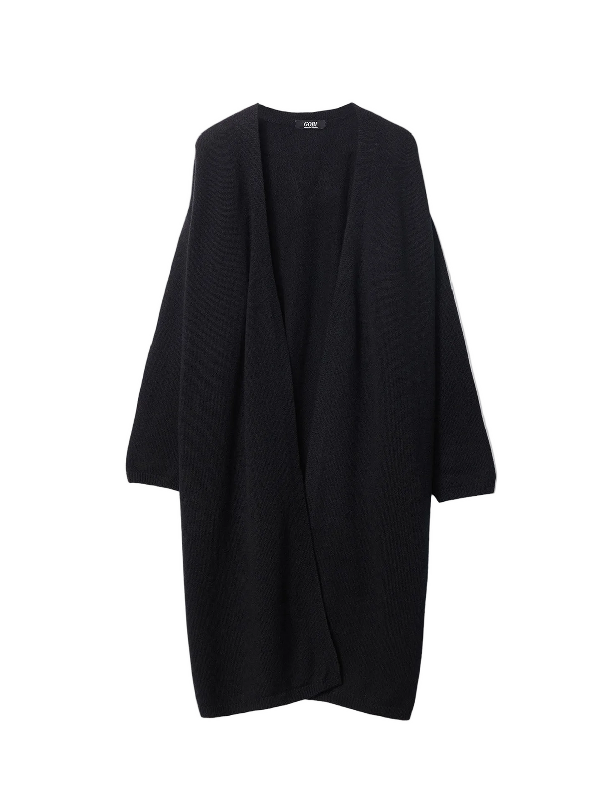Long Maternity Cashmere Robe — Black