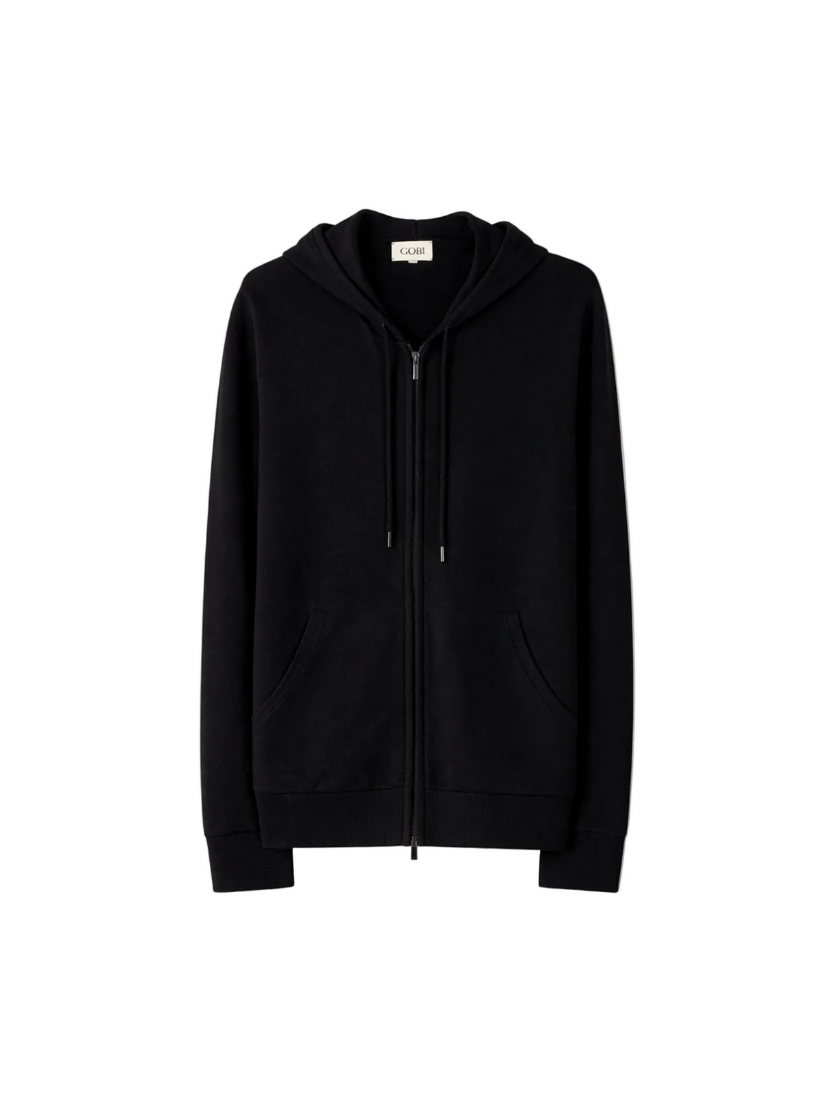 Men's Zip-up Cashmere Hoodie — Black