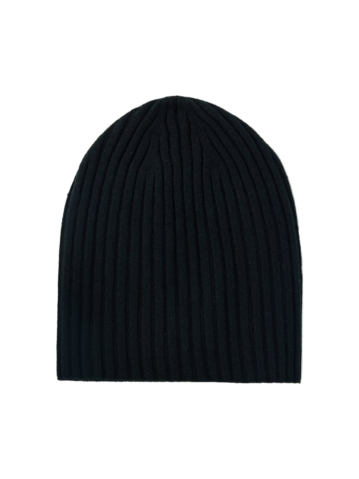 Cashmere Rib Knit Hat — Black