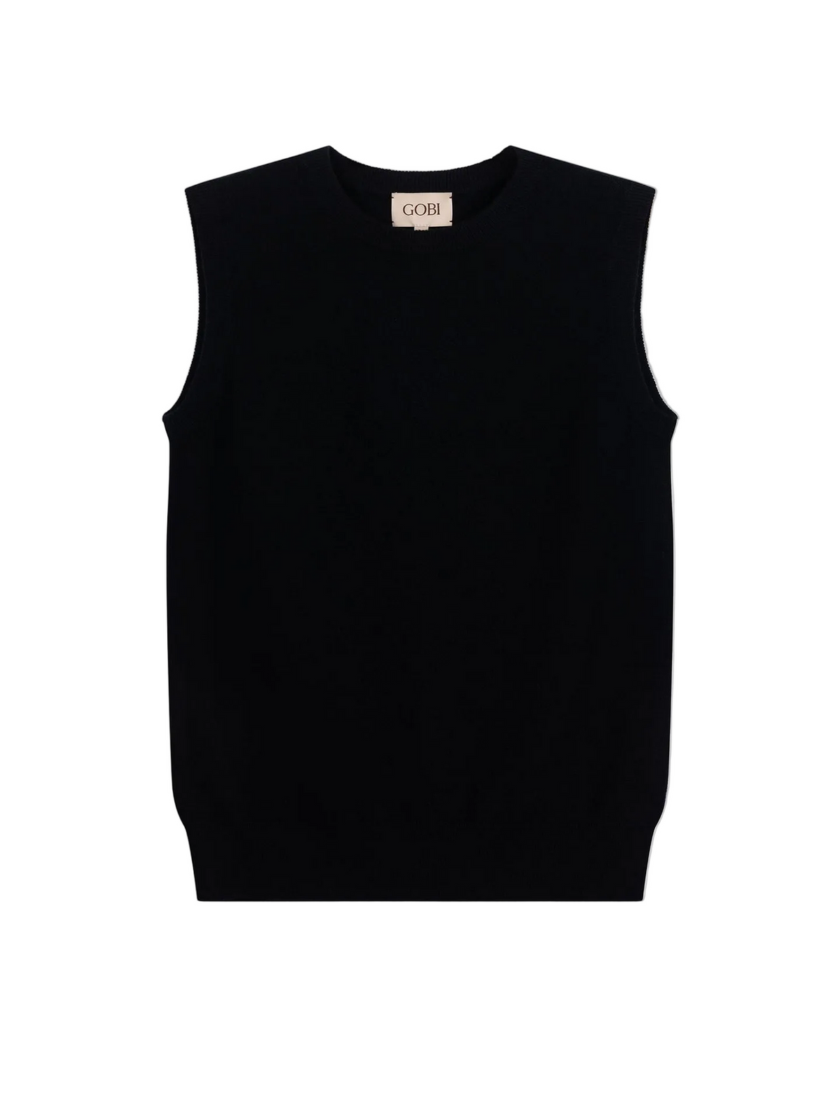 Timeless Cashmere Crewneck Vest — Black