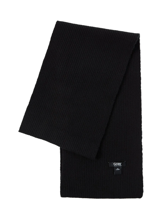 Fisherman Knit Scarf — Black