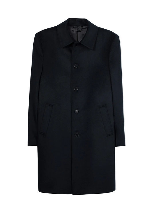 Men's Single-breasted Cashmere Coat — Black