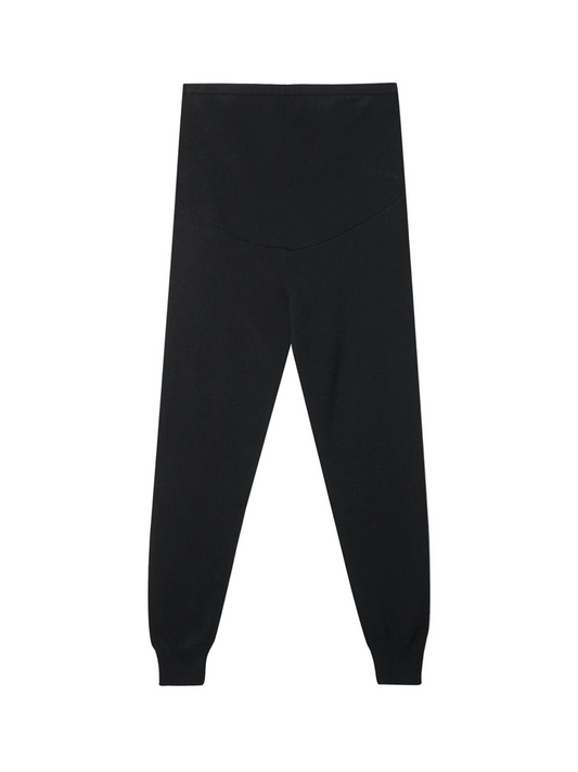 Over Bump Maternity Cashmere Knit Pants — Black