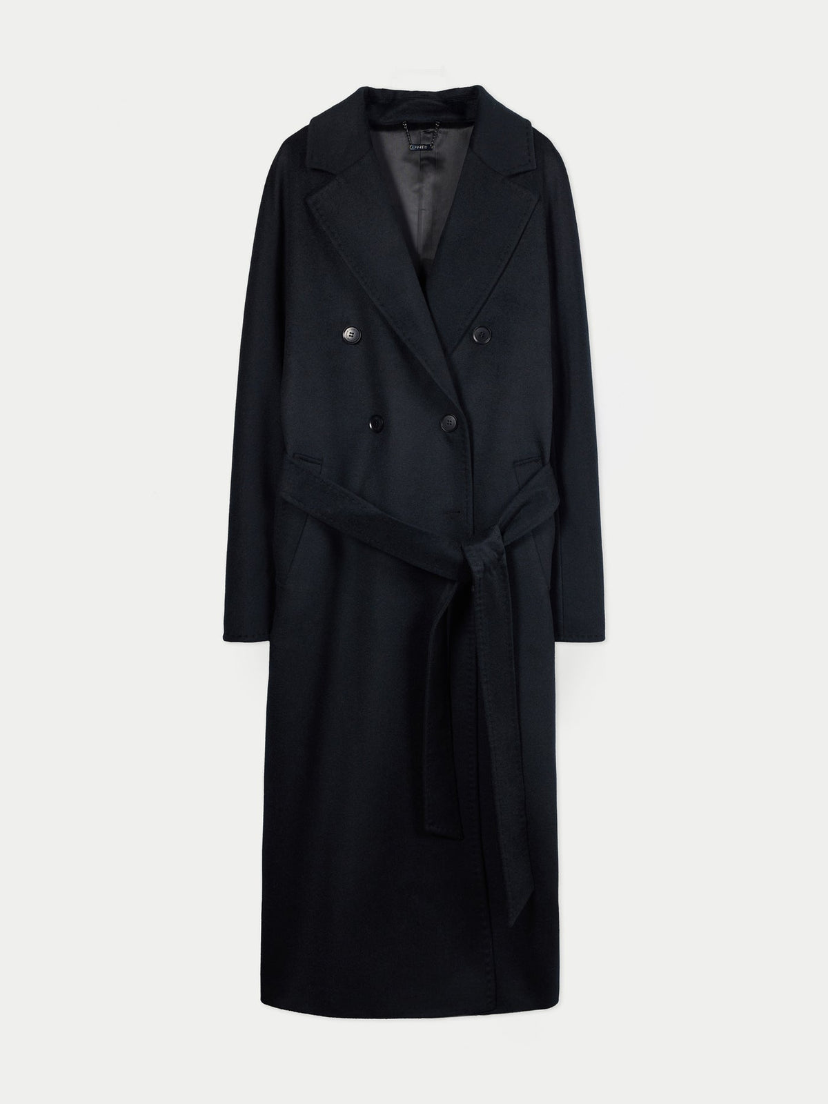 Women's Double-breasted Cashmere Coat — Black