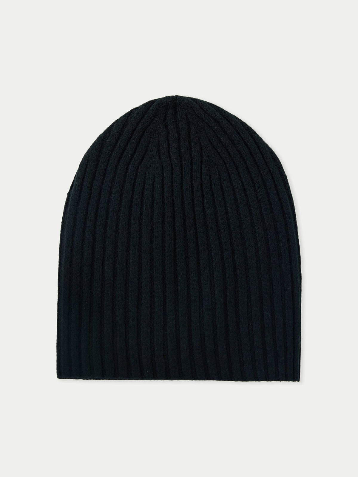 Cashmere Rib Knit Hat — Black