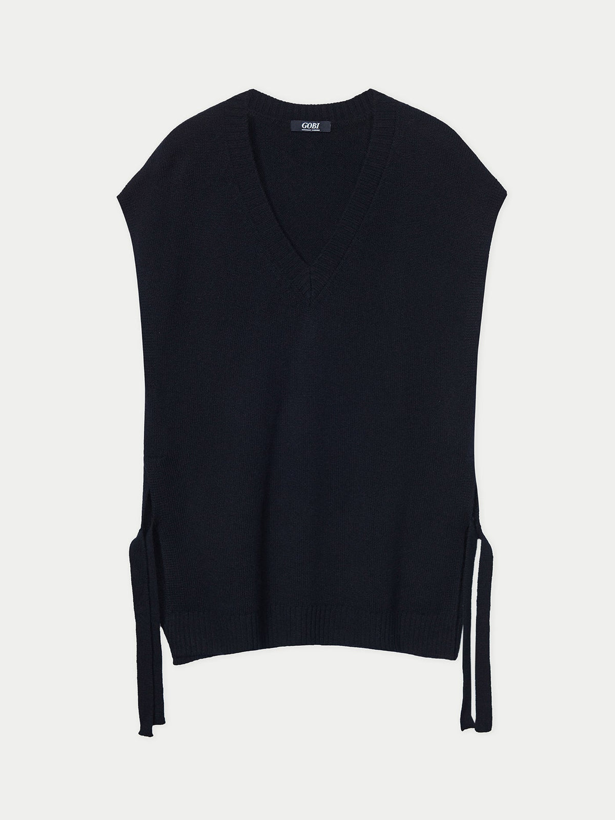 V-neck Cashmere Maternity Top — Black